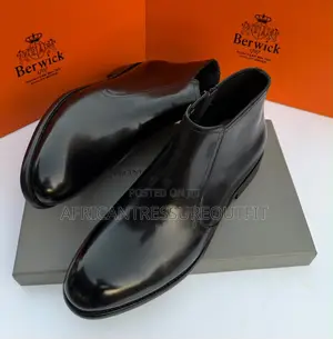 Berwick 1707 Leather Boot With Sleeck Polished and Zipper Side Closure