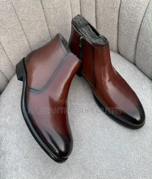 Berwick 1707 Leather Boot With Sleeck Polished and Zipper Side Closure