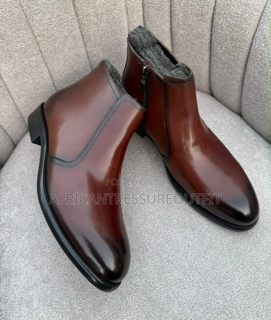 Berwick 1707 Leather Boot With Sleeck Polished and Zipper Side Closure