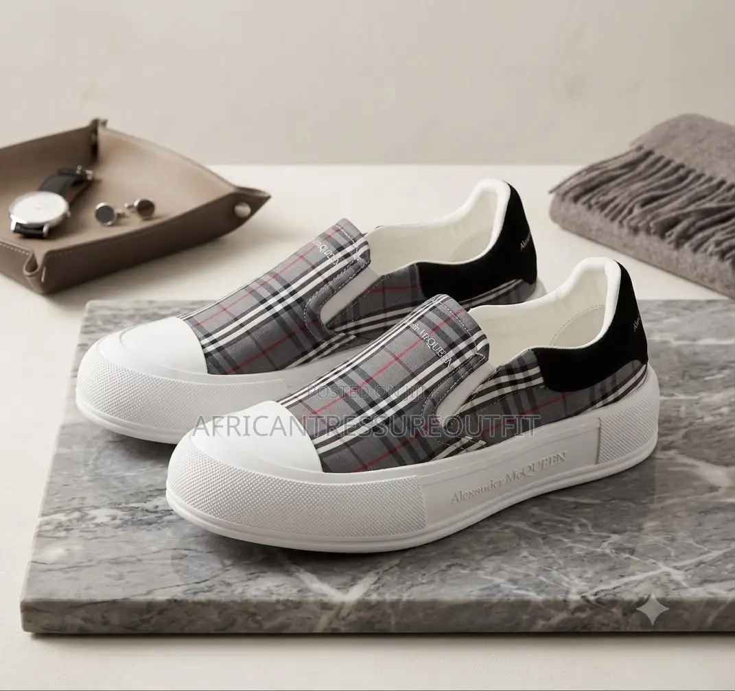 Alexander McQueen Slip-O Sneakers Feature a Plaid Pattern Available