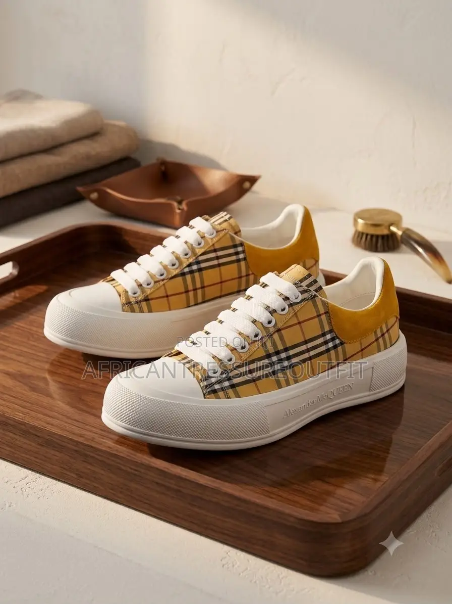 Alexander McQueen Platform Sneaker Feature a Vibrant Plaid Pattern