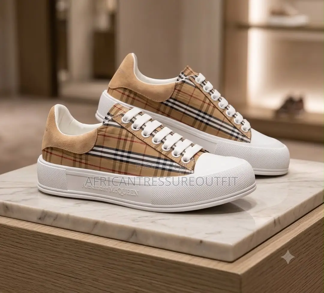 Alexander McQueen Platform Sneaker Feature a Vibrant Plaid Pattern