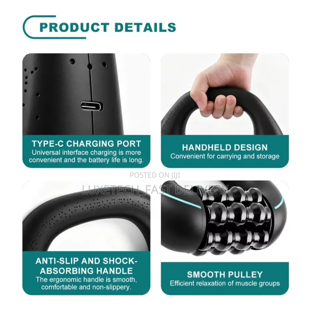 Rolling Percussive Massager – Rechargeable Deep Tissue Muscle Roller