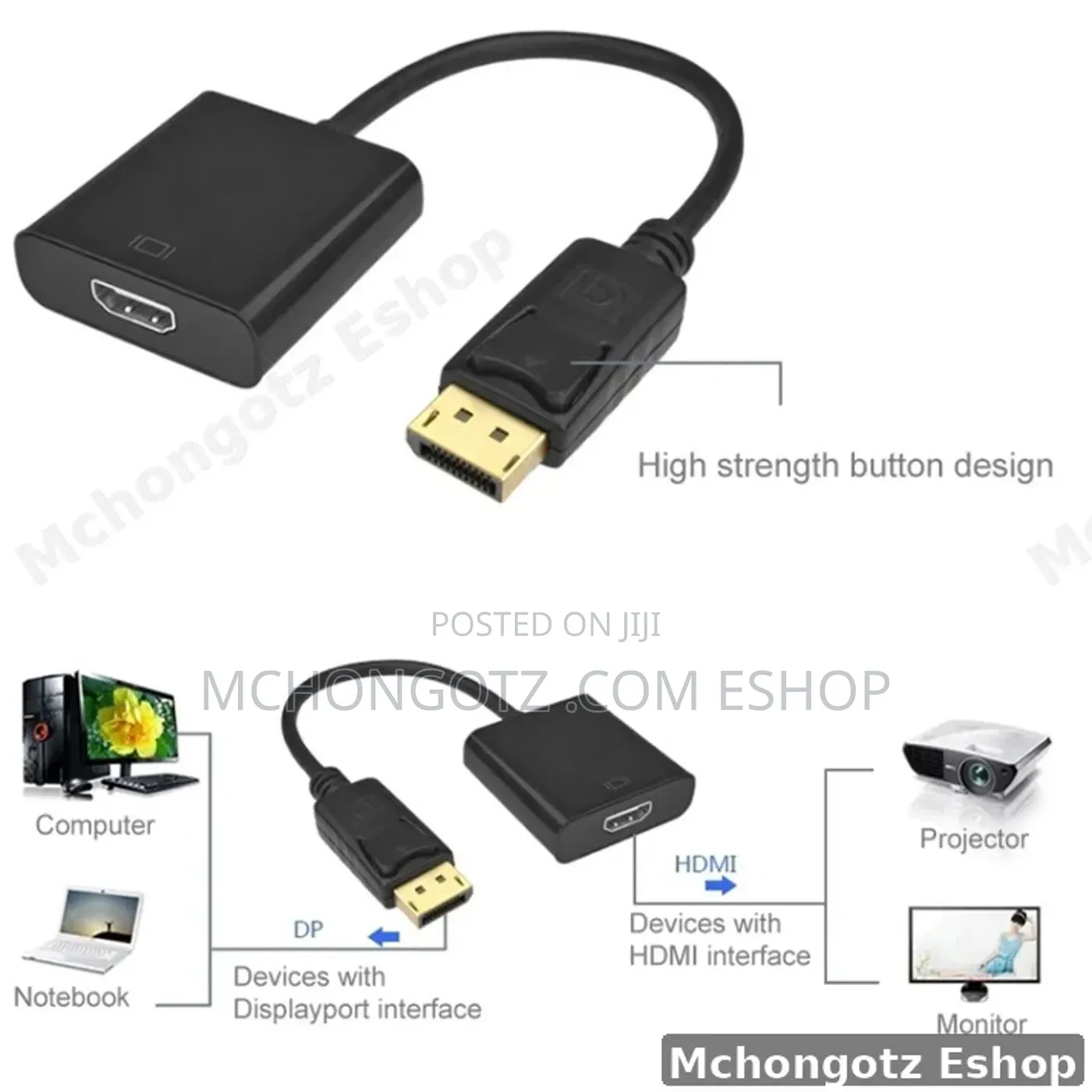 DisplayPort (DP) Male to HDMI Female Adapter (1080p/ Support)