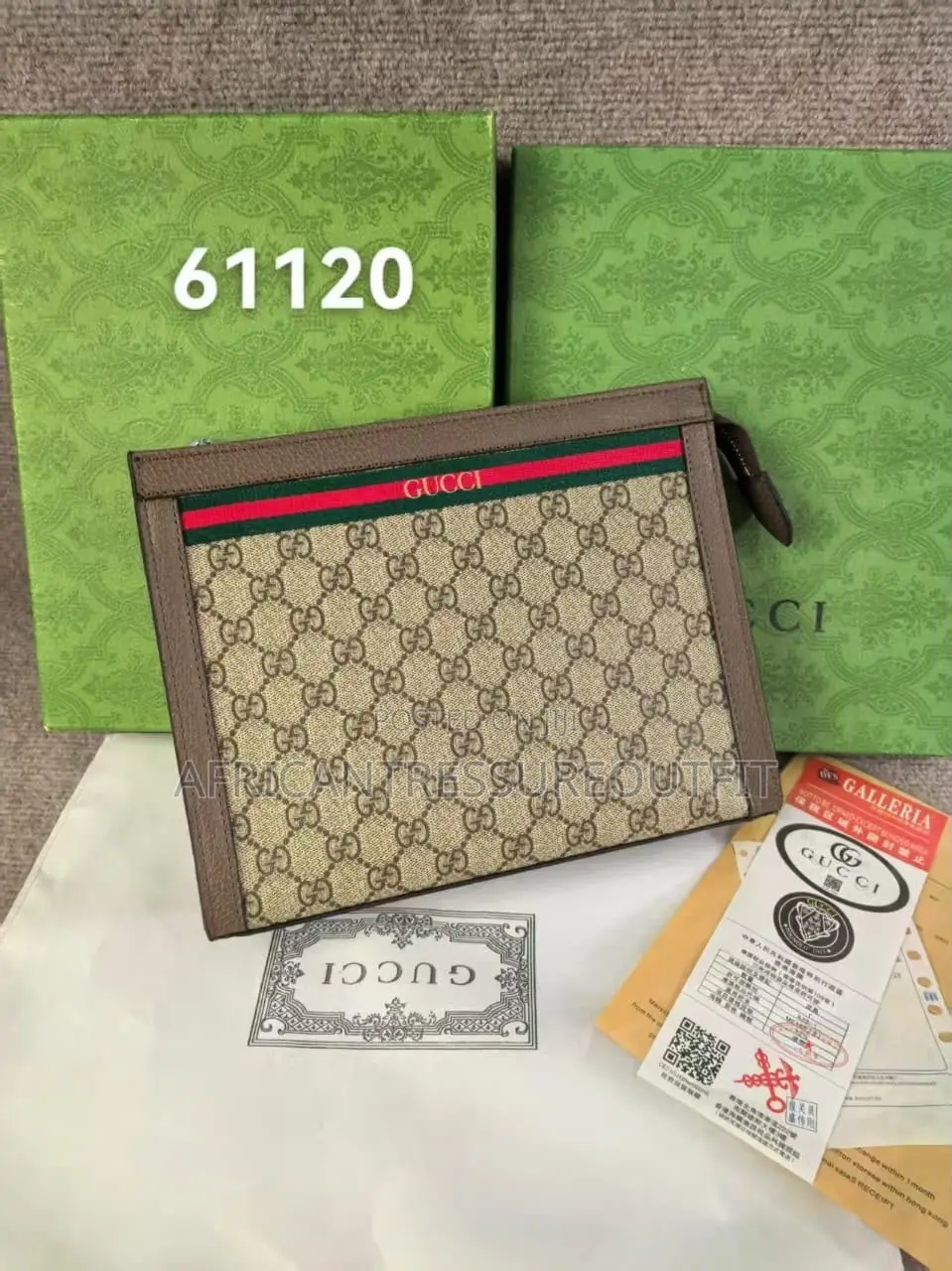 Gucci Handbag Supreme Canvas Signature Web Stripe Detail Along the Top