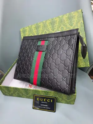 Gucci Signature Web Poch Leather Feature Nylon Wed Stripe and Gg Logo