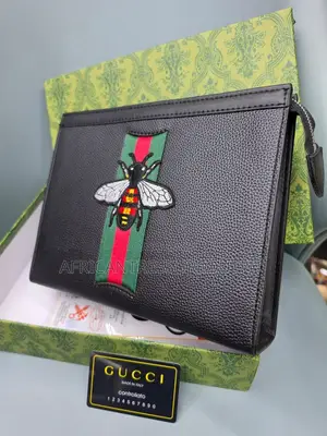 Gucci Signature Web Poch Leather Feature Nylon Wed Stripe and Gg Logo