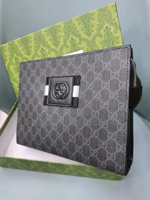 Gucci Signature Web Poch Leather Feature Nylon Wed Stripe and Gg Logo