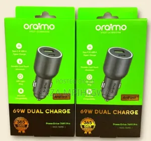 Oraimo 69w Car Charger
type-C + USB