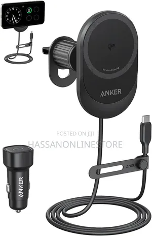 Anker MagGo Wireless Car Charger (Pad, Built-in USB-C Cable)