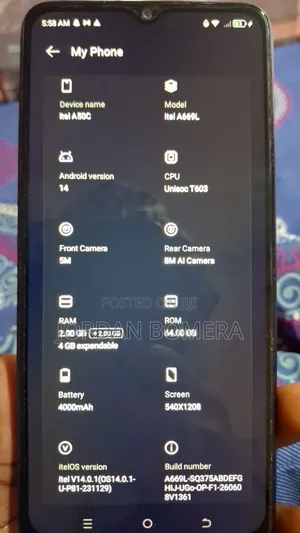 Itel A50C 32 GB Black