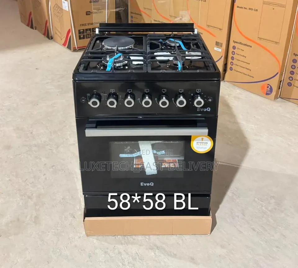 EvoQ Cooker 58x58cm 3 Gas + 1 Electric Plate With Electric Oven