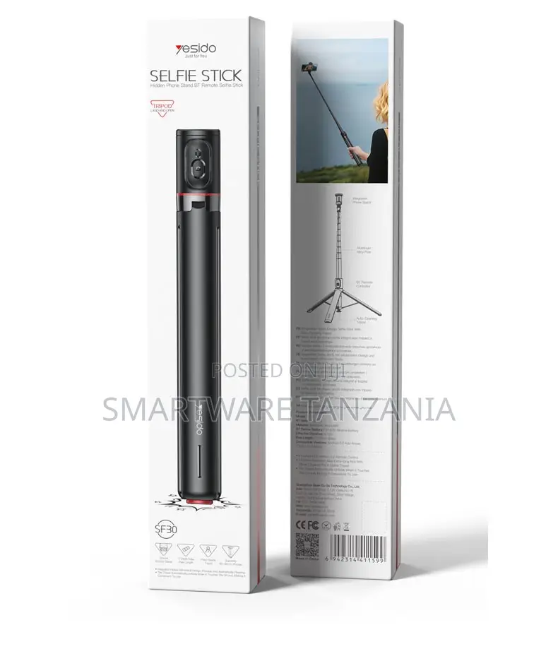 Yesido Selfie Stick With Bluetooth Remote, Adjustable Tripod