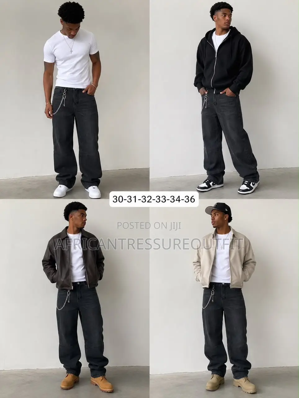 Baggy Cargo/Carpenter Demin Jeans DETAILING ON THE THIGHS