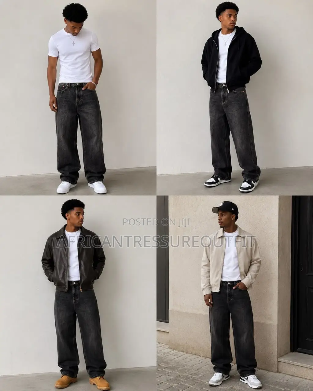 Baggy Cargo/Carpenter Demin Jeans DETAILING ON THE THIGHS