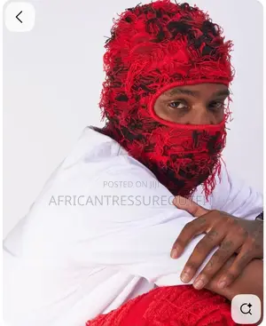 Fuzzy Knit Balaclava Ski Mask Design With a Single Face Opening