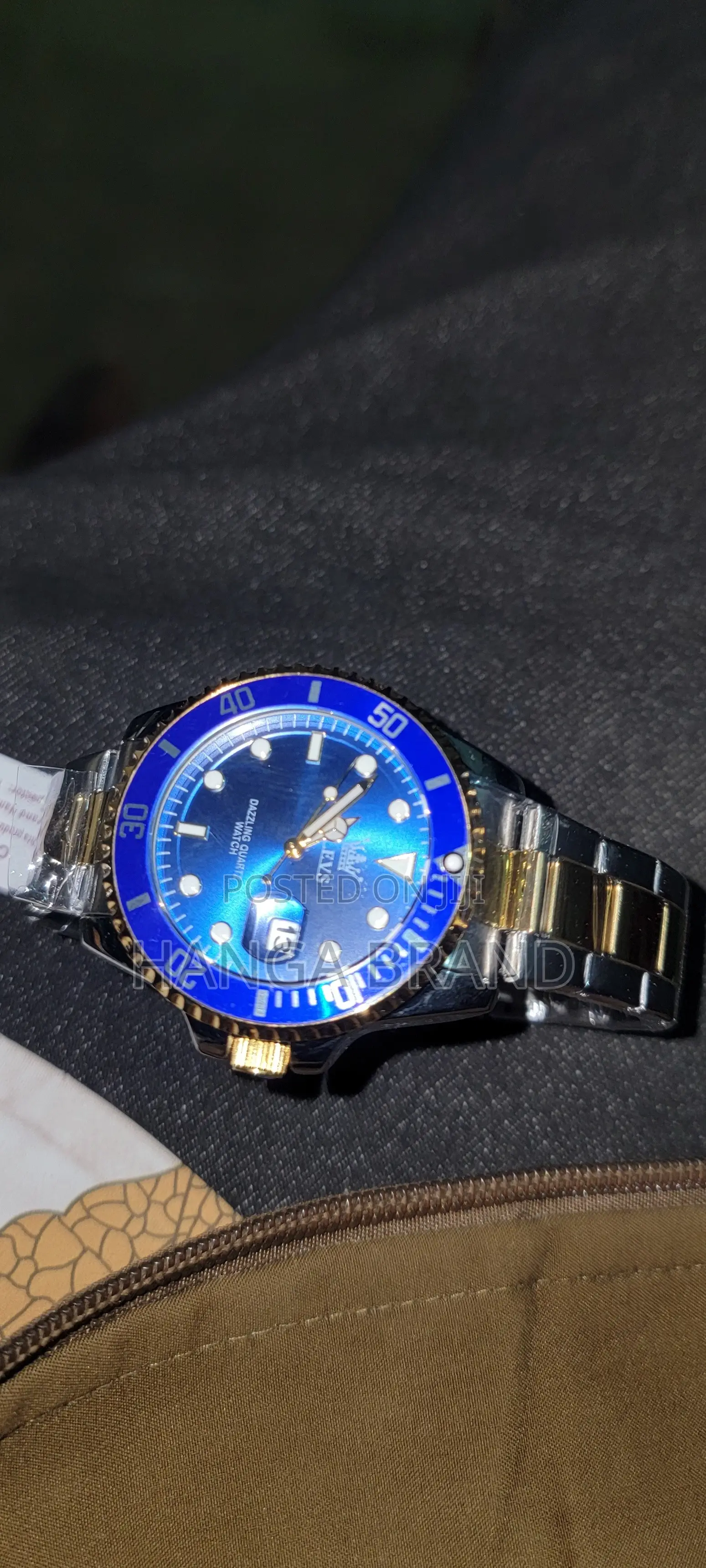 Olevs Blue Gold Watch