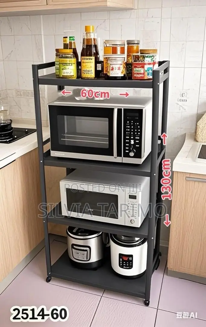 4-Tier Kitchen Storage Rack – 60cm Wide × 130cm High | Heavy Duty