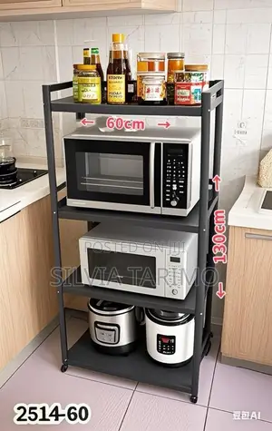 4-Tier Kitchen Storage Rack – 60cm Wide × 130cm High | Heavy Duty