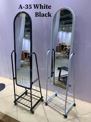 A-35 Full-Length Standing Mirror – Black White