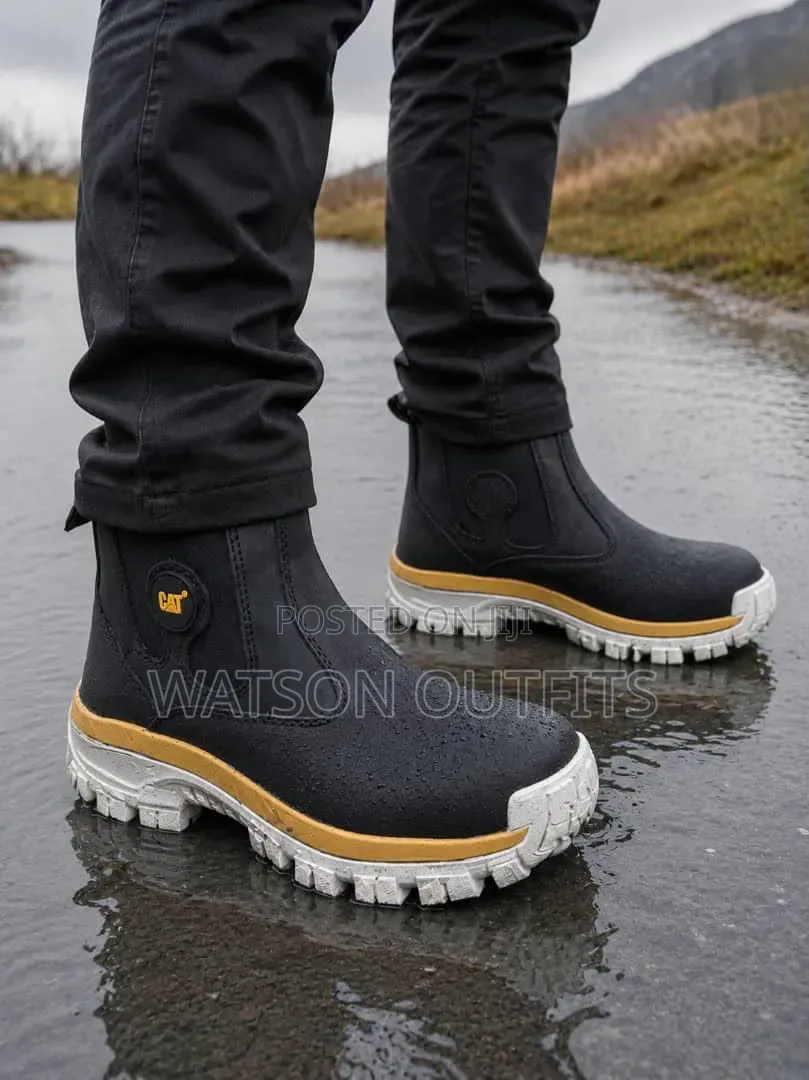 5 Colours CAT BRAND Men's Leather Boot Shoes Materials Classic