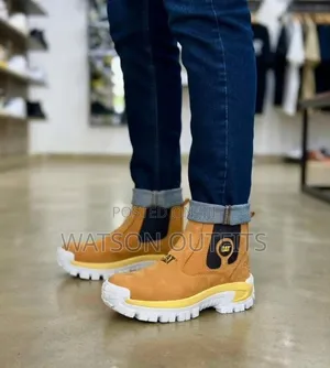 5 Colours CAT BRAND Men's Leather Boot Shoes Materials Classic
