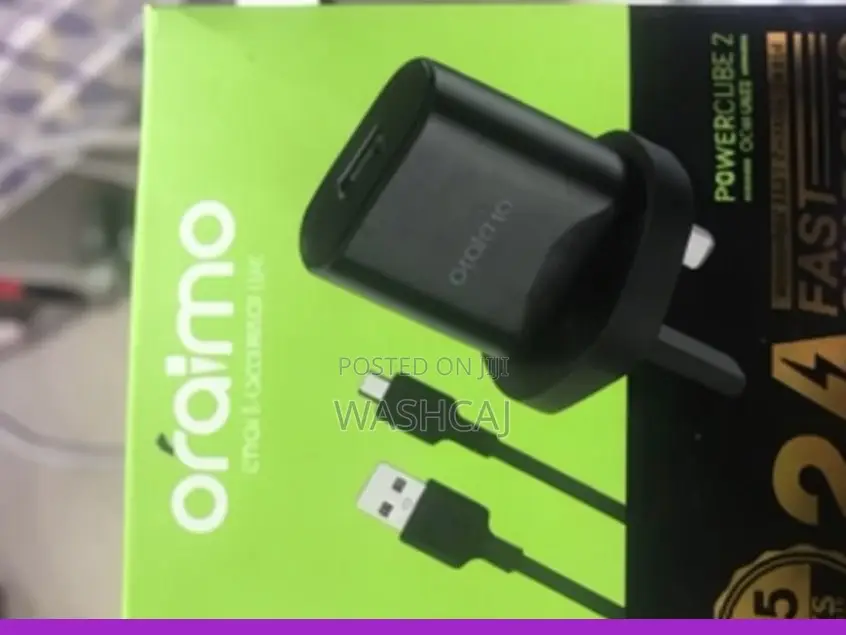 Oraimo Smart Fast Charger WITH Type C Cable – Black White
