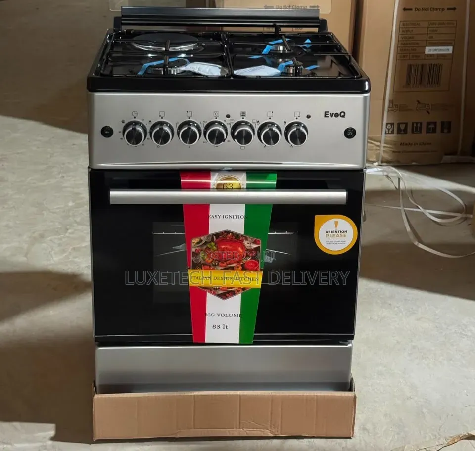 EvoQ Cooker 58*58cm 3 Gas + 1 Electric With 63L Oven