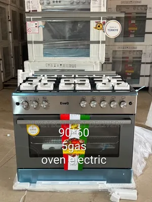 EvoQ 90x60cm Free Standing Cooker – 5 Gas Burners With Electric Oven