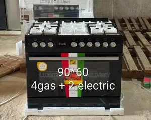 EvoQ 90x60cm Cooker Black – 4 Gas + 2 Electric With 110L Electric Oven