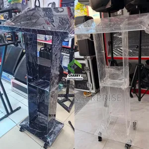 Modern Acrylic Floor Standing Podium Lectern Movable Mimbari Madhabahu