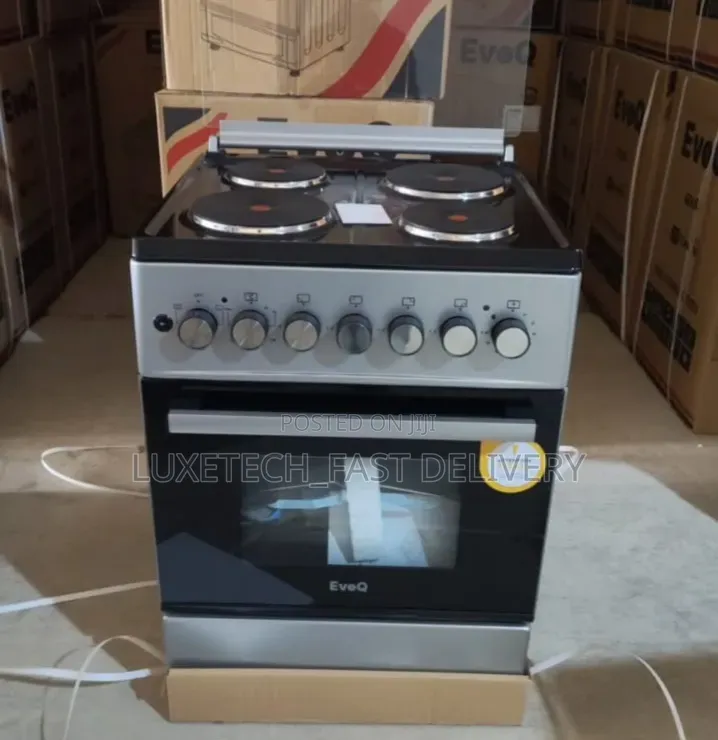 EvoQ Full Electric Cooker 58x58cm – 4 Hotplate With Electric Oven