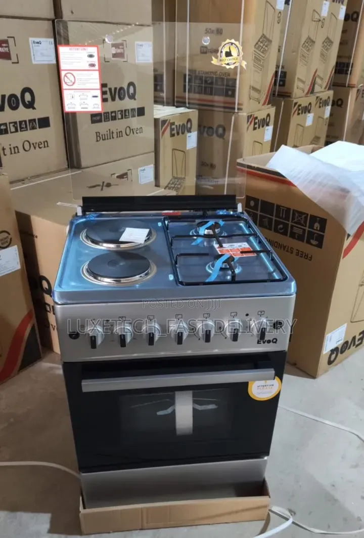 EvoQ 58*58cm Cooker – 2 Gas + 2 Electric Burners With Electric Oven
