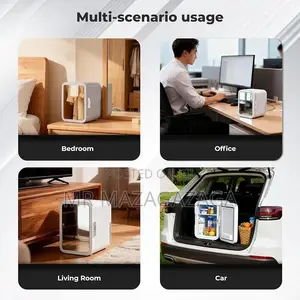 Home 220v ,Car DC 12V Mini Fridge With Makeup Mirror Led Light