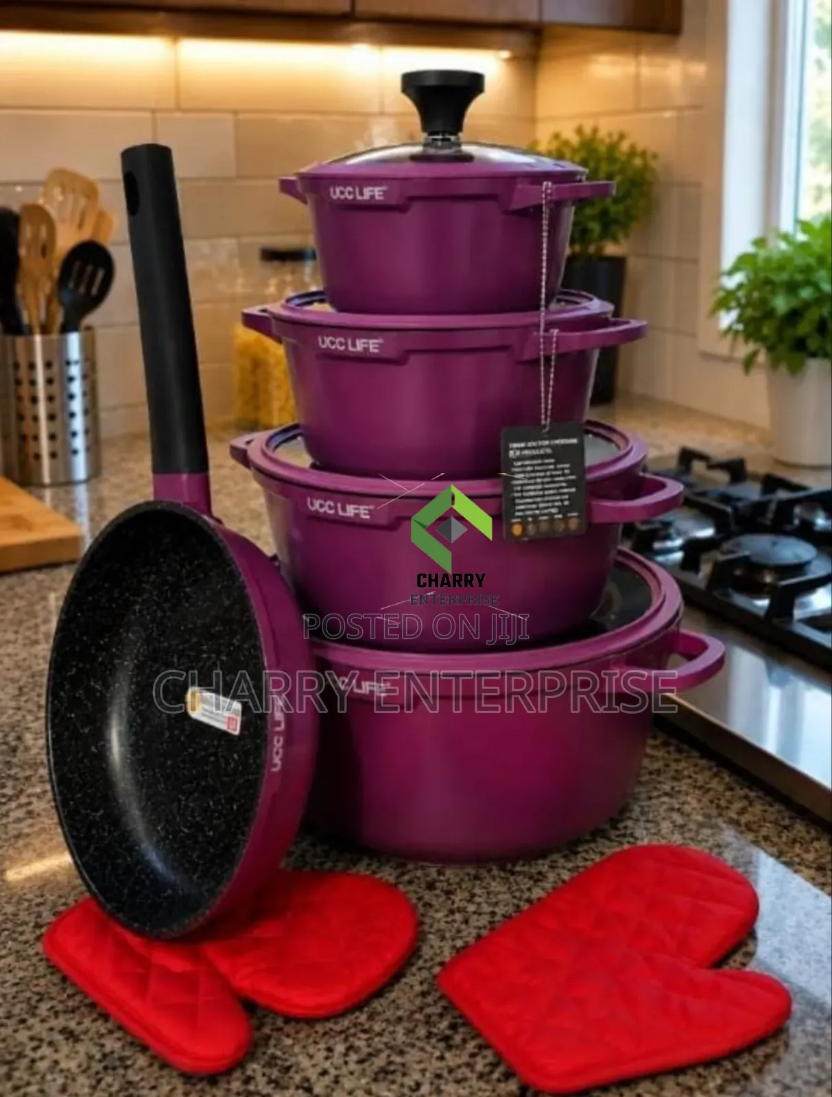 Heavy Granite Cookware Non Stick Set of 10 PCS Sufuria Nzito Za Kisasa