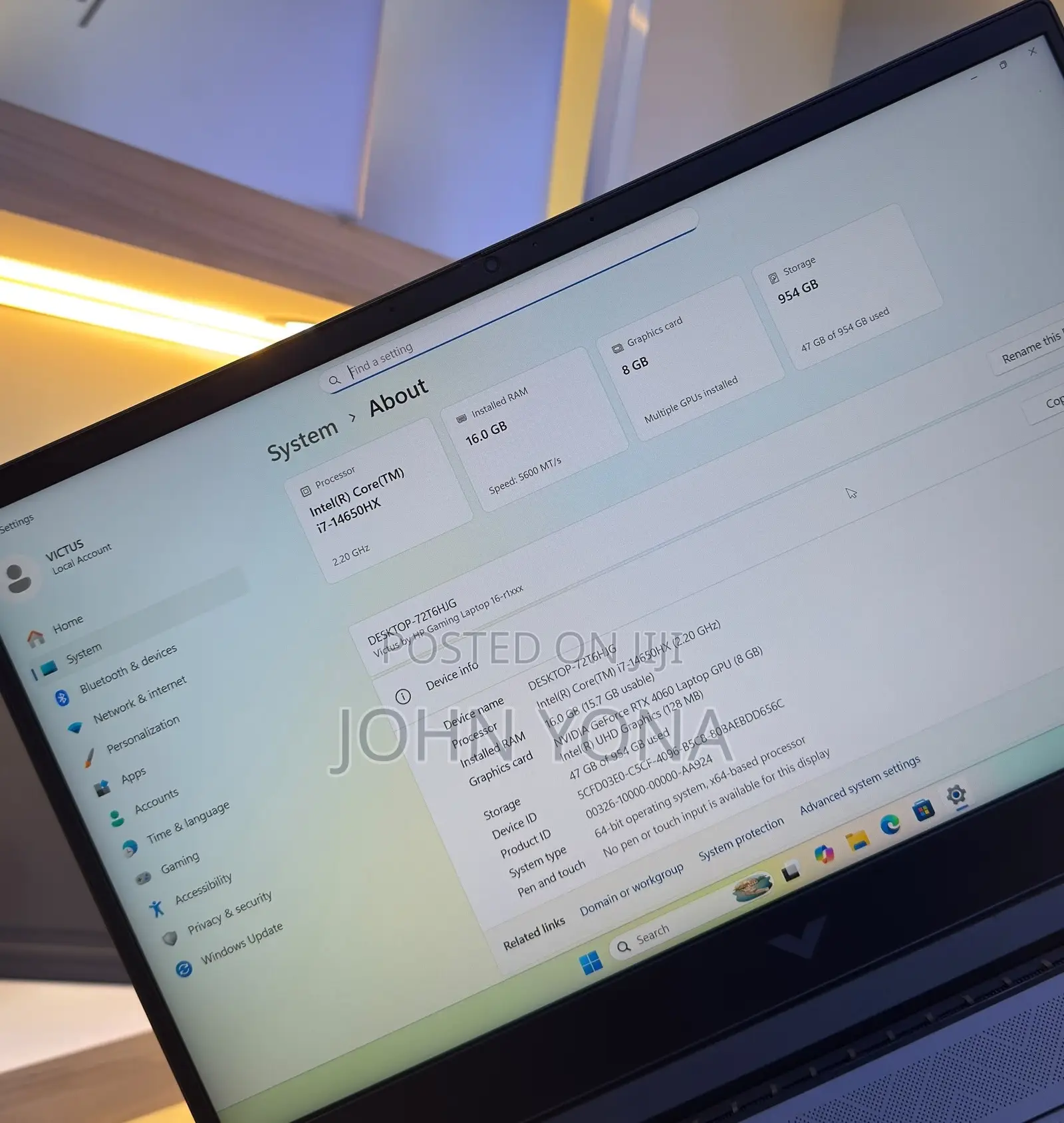 New Laptop HP Victus 16 16GB Intel Core i7 SSD 1T