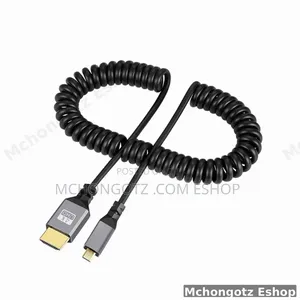 Micro HDMI to HDMI Coiled Cable | 60Hz Flexible Spiral Cable