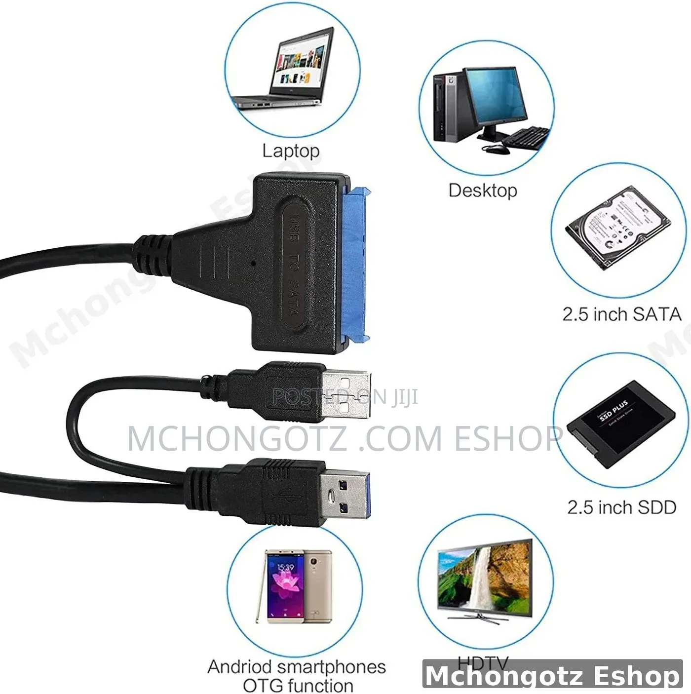 CASE USB 3.0 to SATA Adapter Cable 4tb| 2.5" HDD / SSD Converter