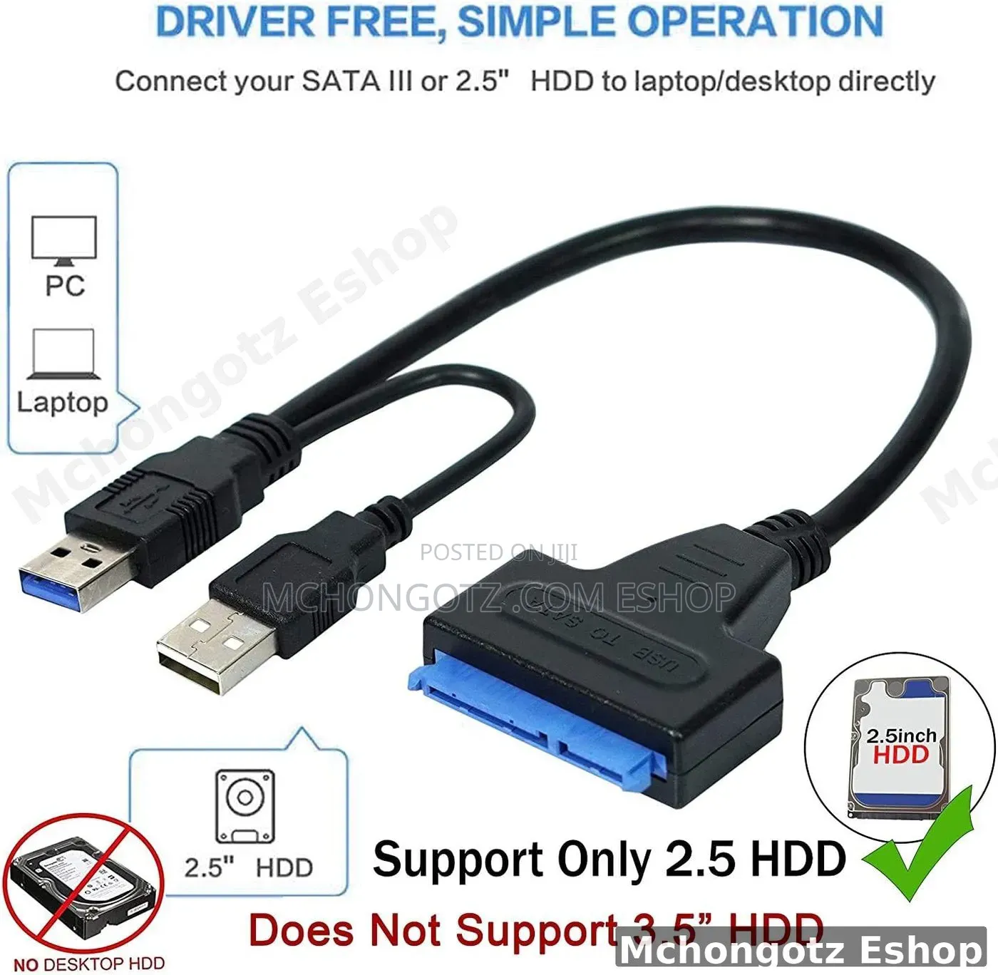 CASE USB 3.0 to SATA Adapter Cable 4tb| 2.5" HDD / SSD Converter