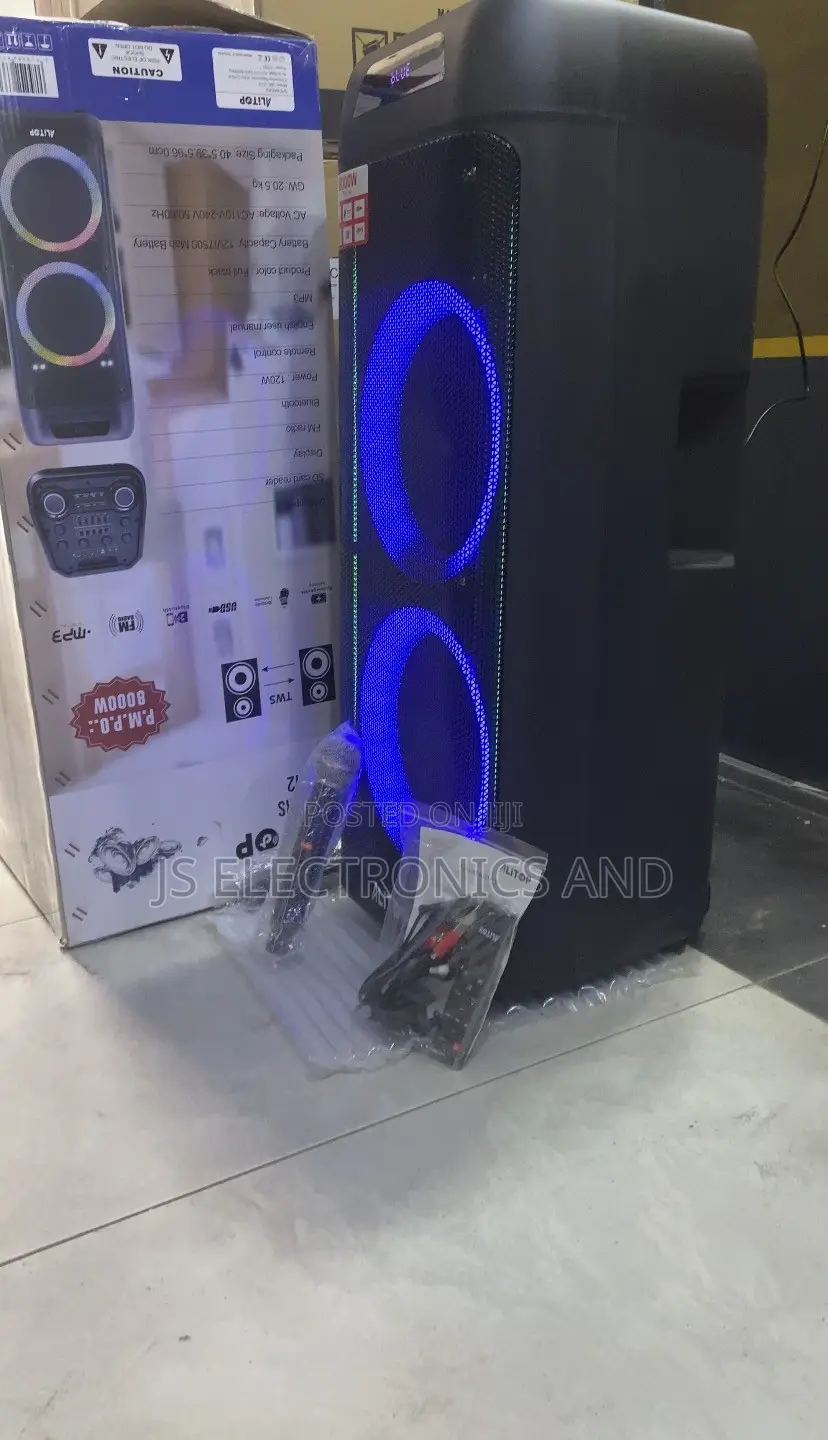 Alitop Speaker 80000W Rechargeable With Two Wireless Mic
