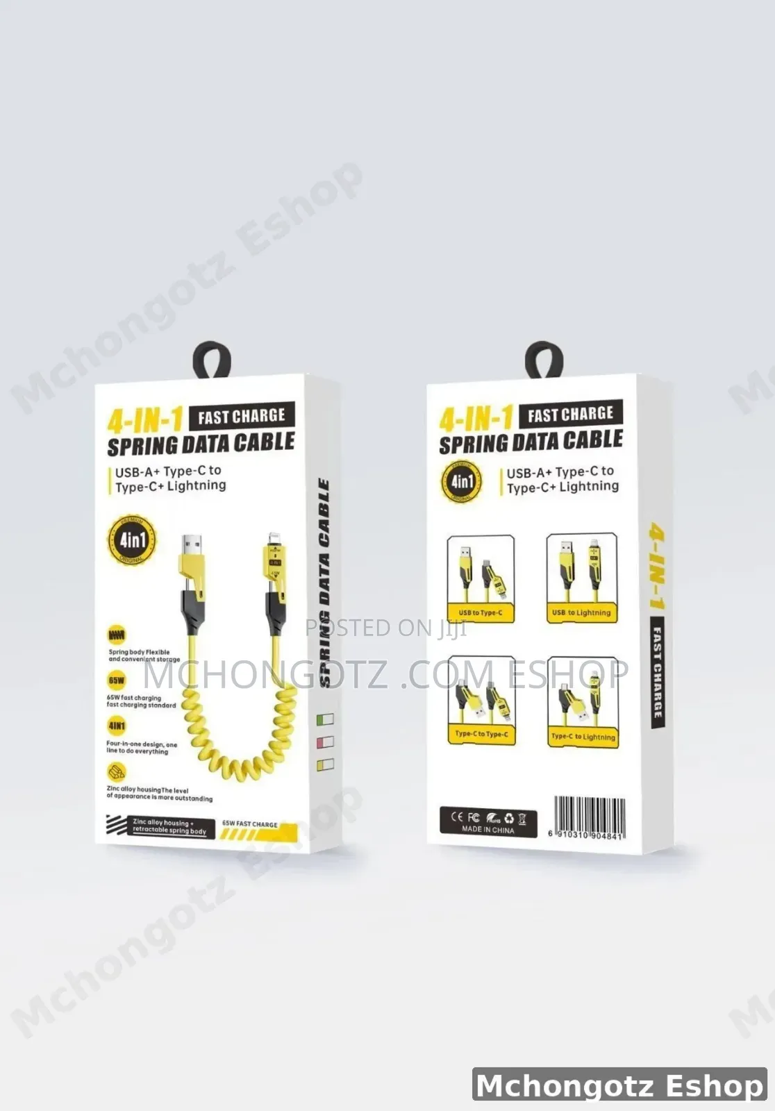 4-in-1 Fast Charging Spring Data Cable