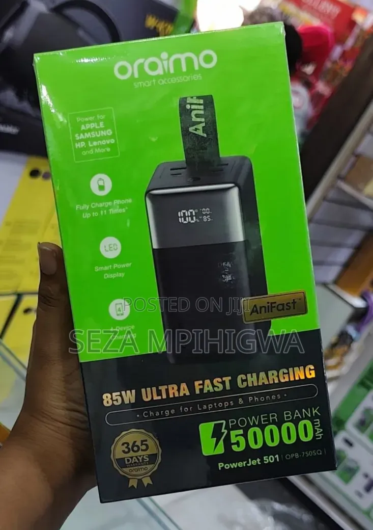 Oraimo PowerJet 501 – 50,000mAh 85W Fast Charging Power Bank