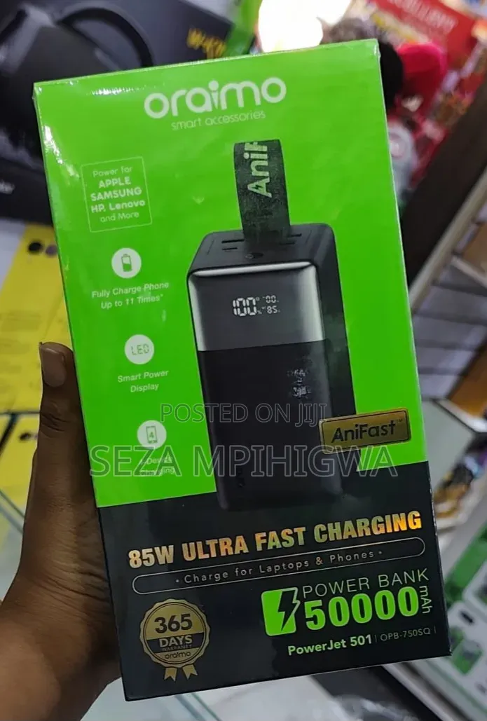 Oraimo PowerJet 501 – 50,000mAh 85W Fast Charging Power Bank