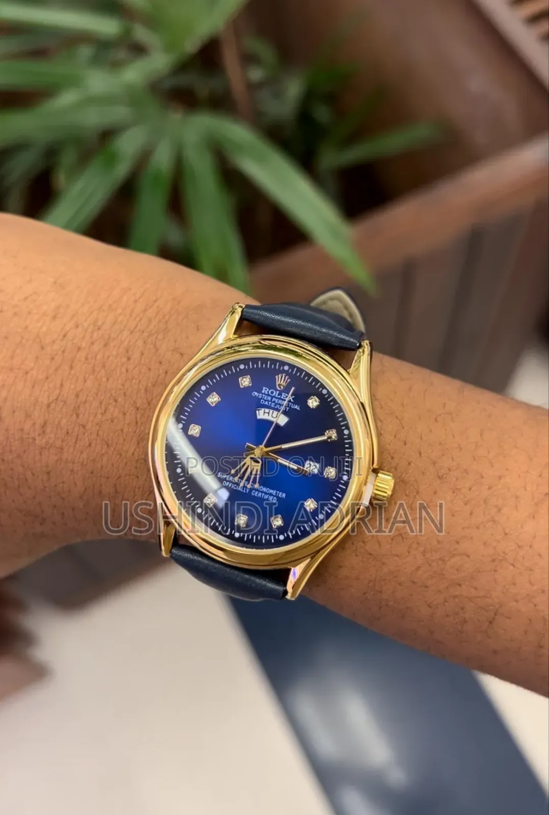 rolex Leather Watch