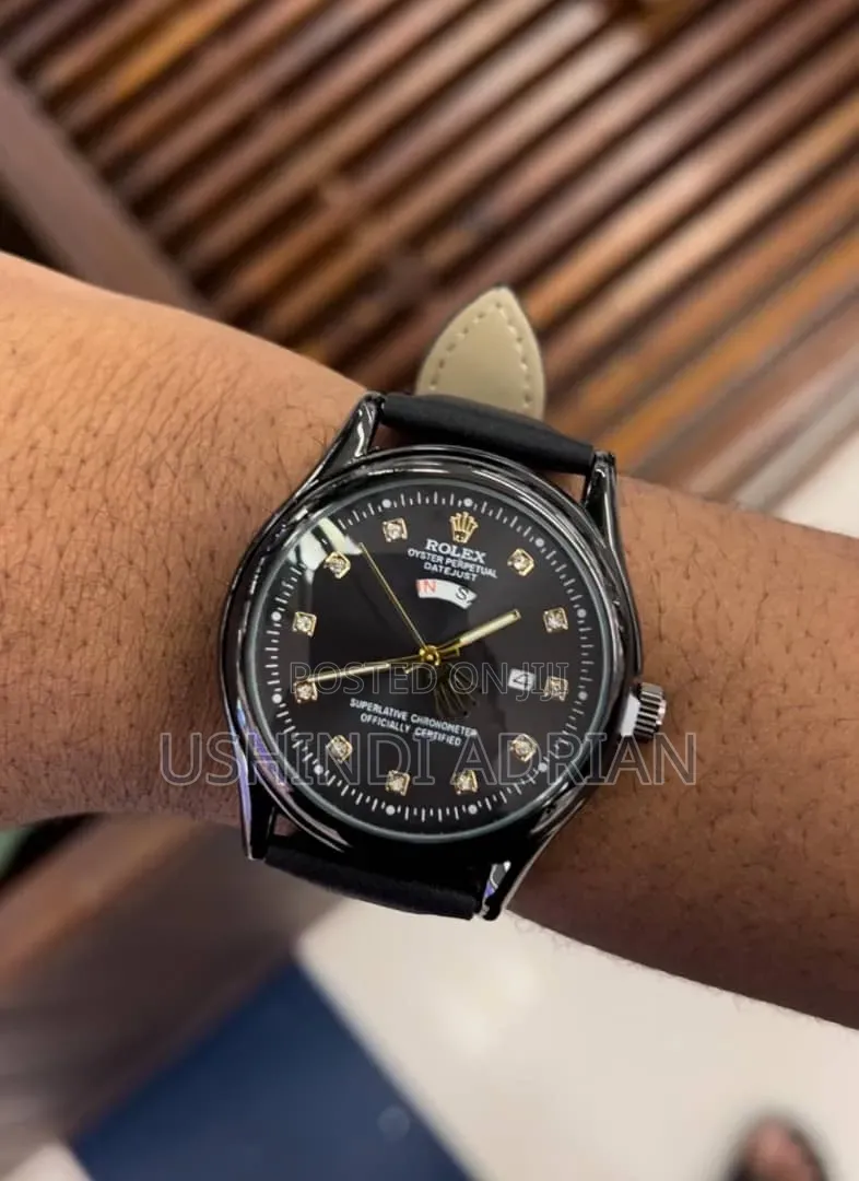 rolex Leather Watch