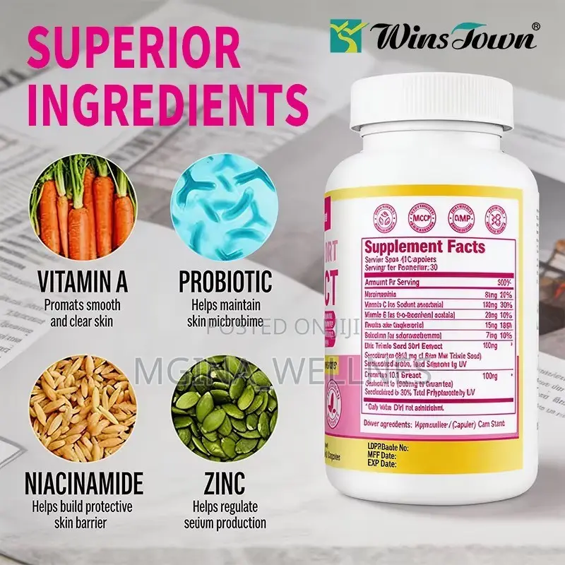 Acne Support Perfect Skin Dietary Supplement Capsules