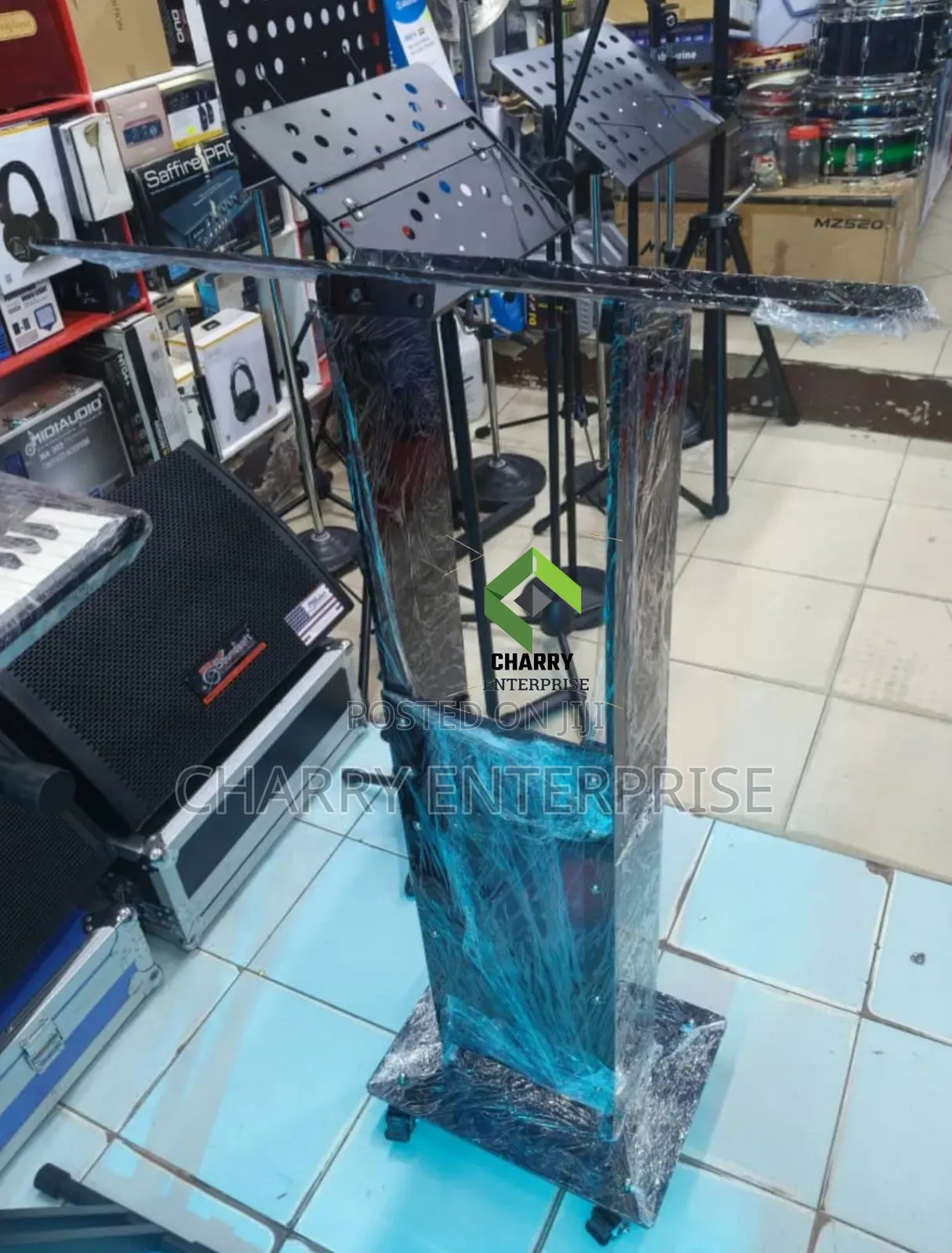 Modern Acrylic Floor Standing Podium Lectern Movable Mimbari Madhabahu
