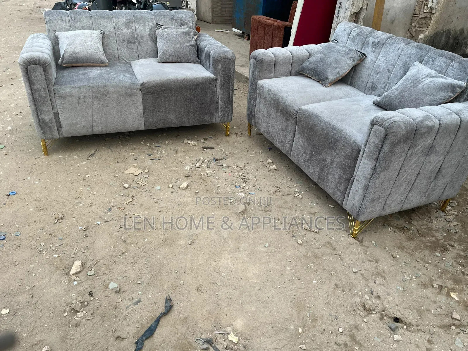 Sofa Set 2:3 Used Clean Color Grey
