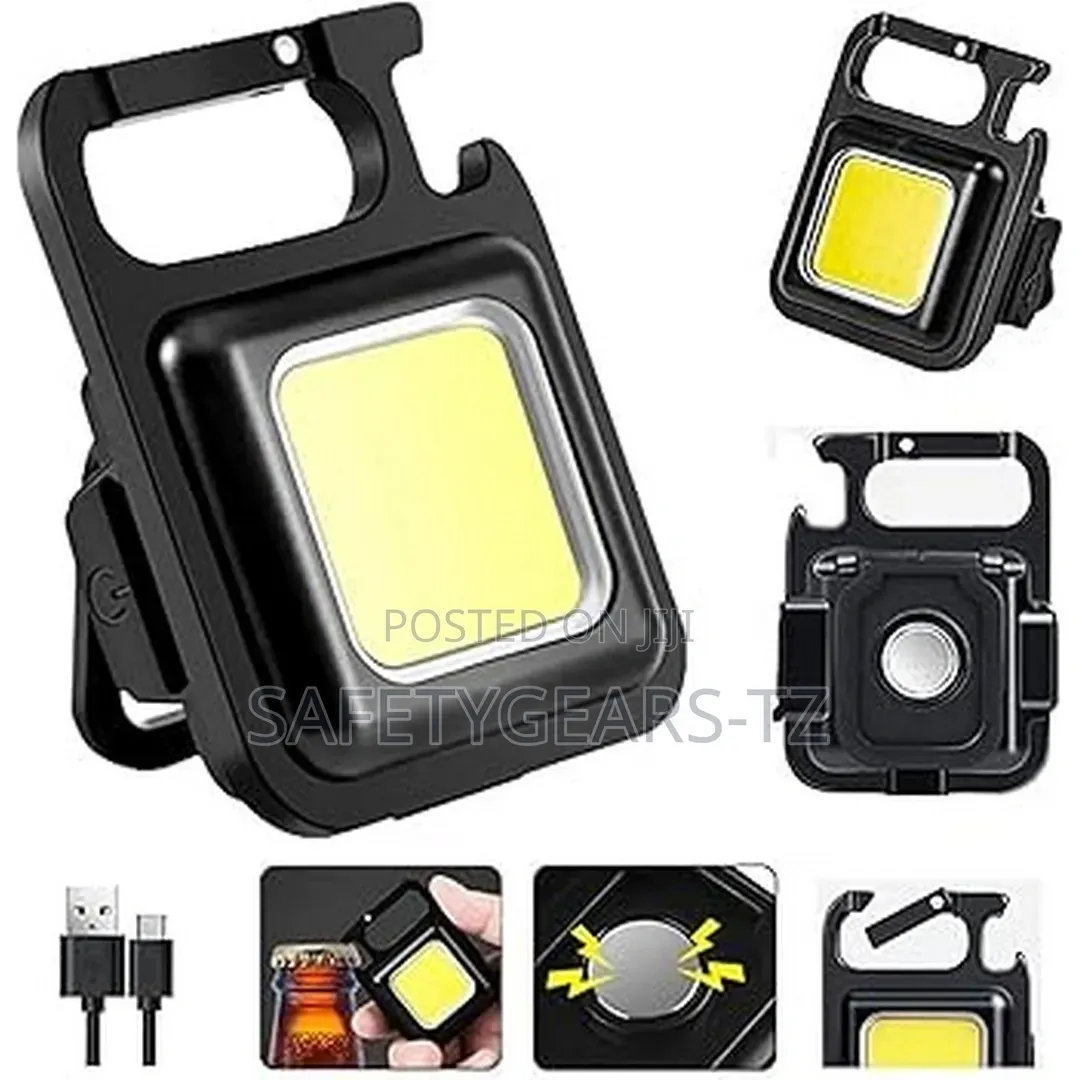 Safety Multifunctional COB Rechargeable Keychain Light