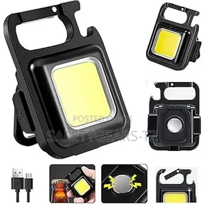 Safety Multifunctional COB Rechargeable Keychain Light